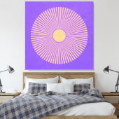 Happy Sunburst Stretched Canvas Print (Insitu (Slaapkamer))