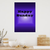 Happy Sunday Paarse Colour Code Poster Dag van Wee (Keuken)