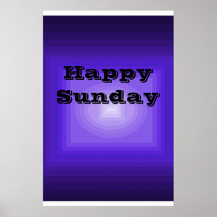 Happy Sunday Paarse Colour Code Poster Dag van Wee