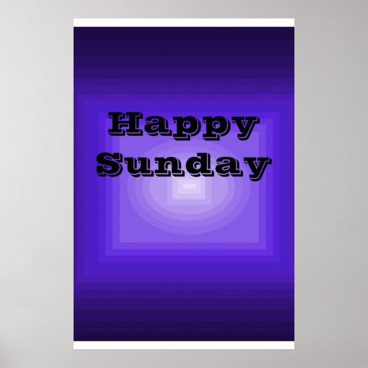 Happy Sunday Paarse Colour Code Poster Dag van Wee (Voorkant)