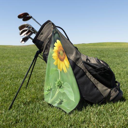 Happy Sunflower Golf Towel Golfhanddoek (Groen)