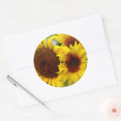 Happy Sunflower Ronde Sticker (Envelop)