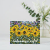 Happy Sunflowers Happy Thoughts Briefkaart (Staand voorkant)