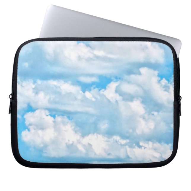 Happy Sunny Clouds Achtergrond Laptop Sleeve (Voorkant)