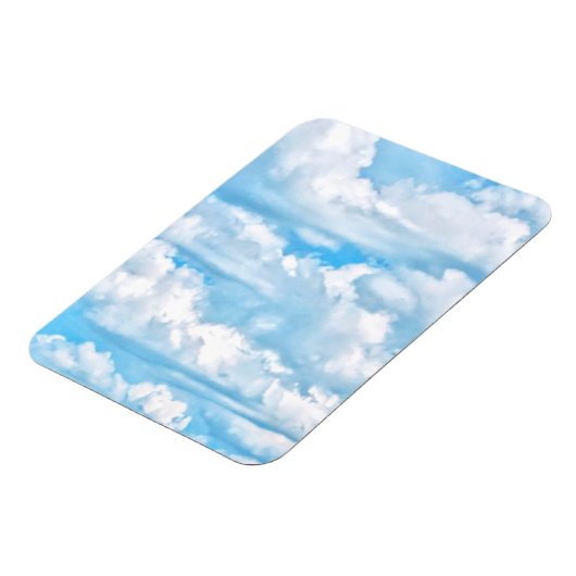Happy Sunny Clouds Background Scenery Magneet (Linkerzijde)