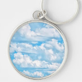 Happy Sunny Clouds Background Scenery Sleutelhanger (Voorkant)