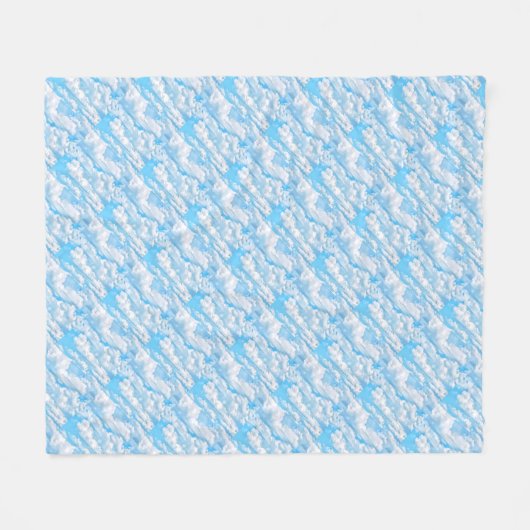 Happy Sunny Clouds Blue Background Fleece Deken (Voorkant (Horizontaal))