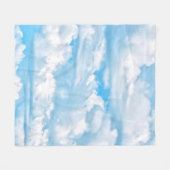 Happy Sunny Clouds Blue Background Fleece Deken (Voorkant (Horizontaal))