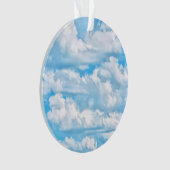 Happy Sunny Clouds Blue Background Ornament (voorkant)