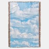 Happy Sunny Clouds Light Blue Sky Achtergrond Deken (Voorkant Verticaal)