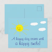 Happy Sunny Day Cute Smiling Sun Print Briefkaart (Voorkant / Achterkant)