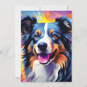 Happy Sunny Puppy Waterverf Feestdagenkaart