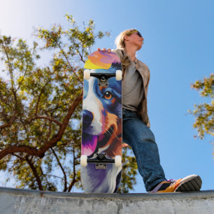 Happy Sunny Puppy Waterverf Skateboard