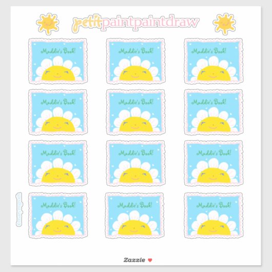Happy Sunshine Bookplate om te personaliseren Sticker (Vel)