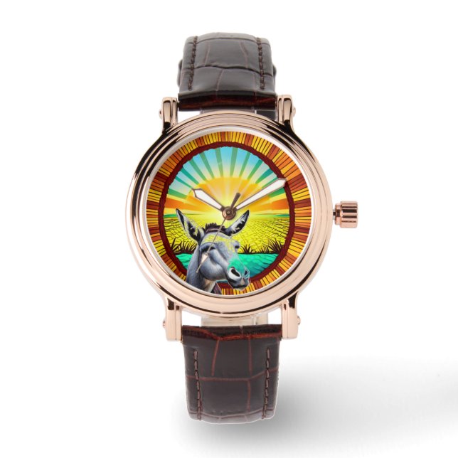 Happy Sunshine Donkey Horloge (Voorkant)