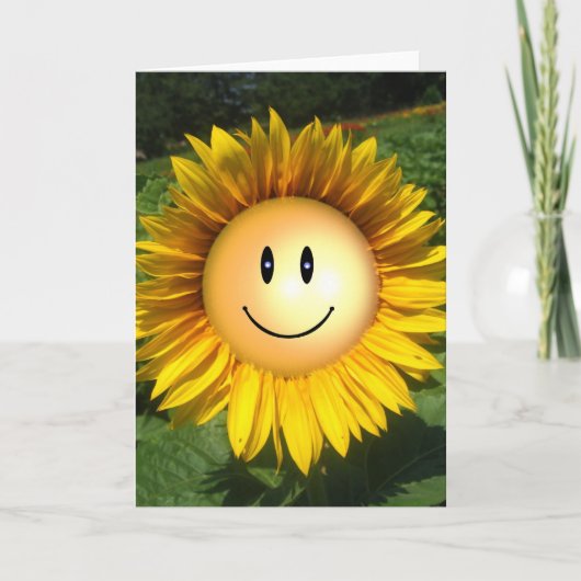 Happy Sunshine Flower Kaart (Voorkant)