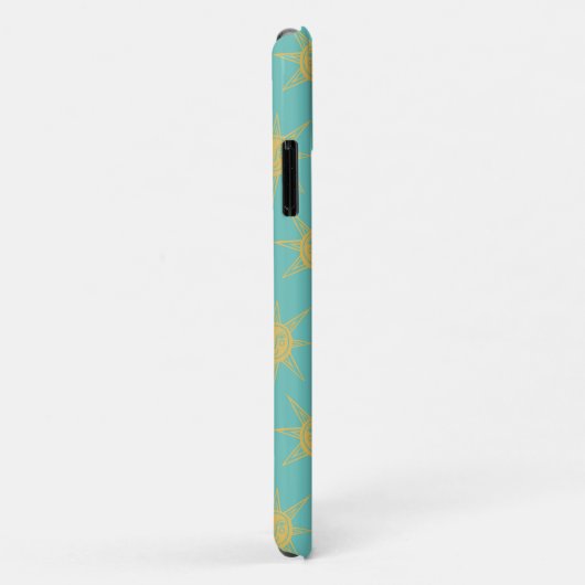 Happy Sunshine Suns Pattern blauwgroen Case-Mate iPhone Case (Achterkant/rechts)