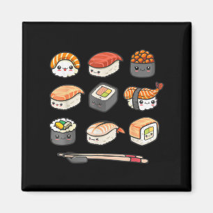 Happy Sushi Anime Kawaii plaatste Japans eten Love Magneet
