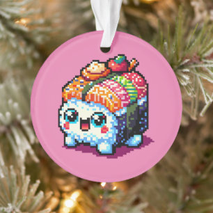 Happy Sushi Roll - Cute Pixel Art Japonais Nourrit
