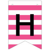 Happy Sweet 16 roze & Black Makeup & Stripes Vlaggetjes (Tweede vlag)