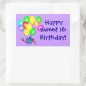 Happy Sweet 16 Stickers Anniversaire (Sac)