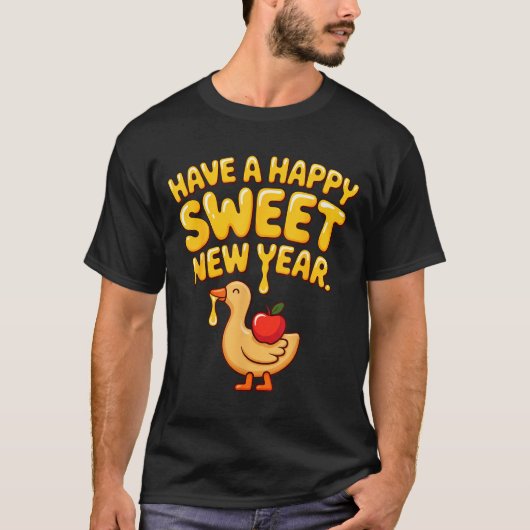 Happy Sweet New Year Goose Cookie Rosh Hashanah T-shirt (Voorkant)