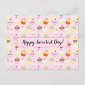 Happy Sweetest Day Cute Cupcake Pattern Briefkaart (Voorkant)