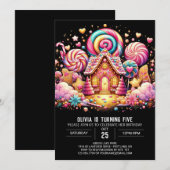 Happy Sweets Candyland Digitale Verjaardag Kaart (Voorkant / Achterkant)