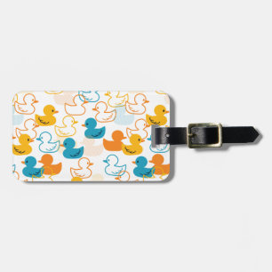 Happy Swimming a Paddling of Ducks Pattern II Bagagelabel