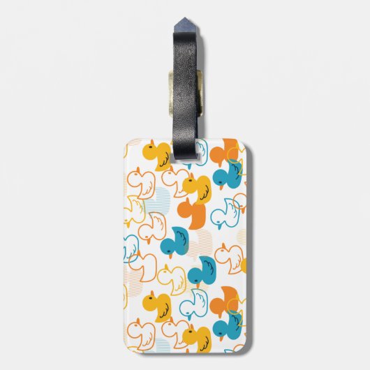 Happy Swimming a Paddling of Ducks Pattern II Bagagelabel (Achterkant verticaal)