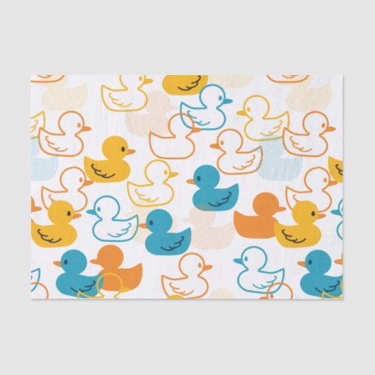 Happy Swimming a Paddling of Ducks Pattern II Tissuepapier (Voorkant)