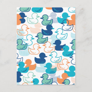 Happy Swimming a Paddling of Ducks Pattern III Briefkaart