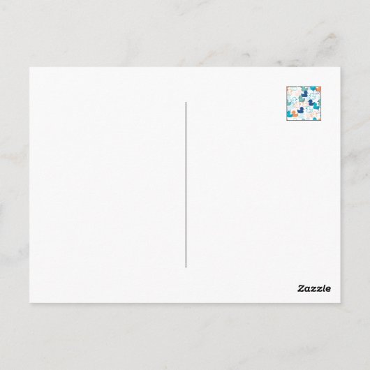 Happy Swimming a Paddling of Ducks Pattern III Briefkaart (Achterkant)