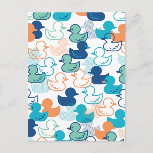Happy Swimming a Paddling of Ducks Pattern III Briefkaart (Voorkant)