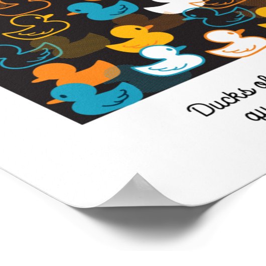 Happy Swimming a Paddling of Ducks Pattern Poster (Hoek)