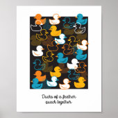 Happy Swimming a Paddling of Ducks Pattern Poster (Voorkant)