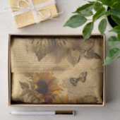 Happy Swirling Sunflowers, Butterflies and Script Tissuepapier (Geschenk)