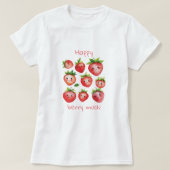 Happy t-shirt fraise pour femmes (Design devant)