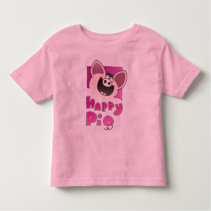 Happy T Shirt   Happy Cartoon Piggy T Shirt