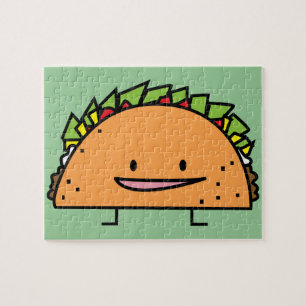 Happy Taco mais shell vlees salsa Mexican food Legpuzzel