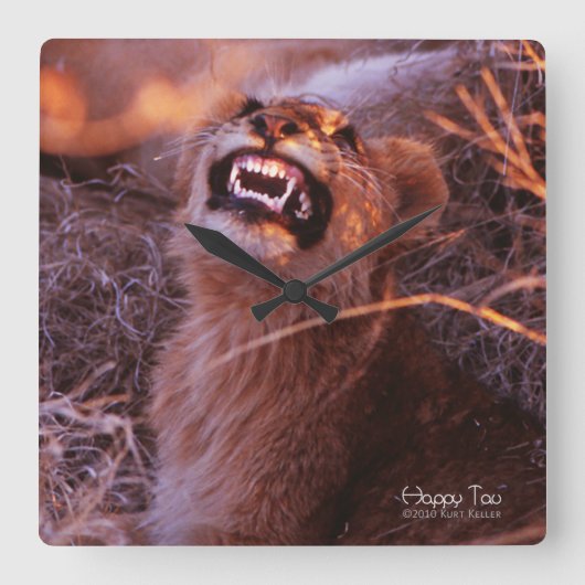 Happy Tau Vierkante Klok (Voorkant)