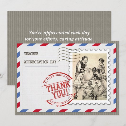 Happy Teacher Appreciation Day Art Kaart (Voorkant / Achterkant)