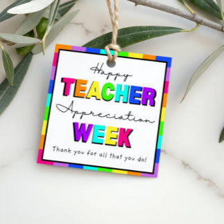 Happy Teacher Appreciation Week Rainbow Preschool  Bedankjes Labels