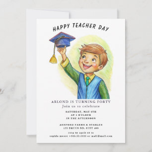 Happy Teacher Day Verjaardag Uitnodiging