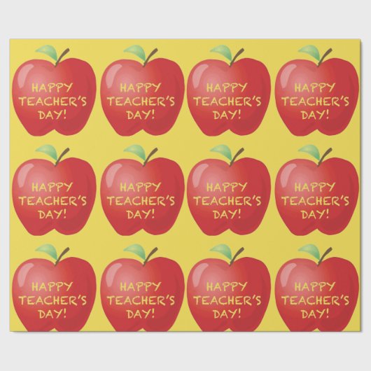Happy Teachers Day Apple Cadeaupapier (Zoom)