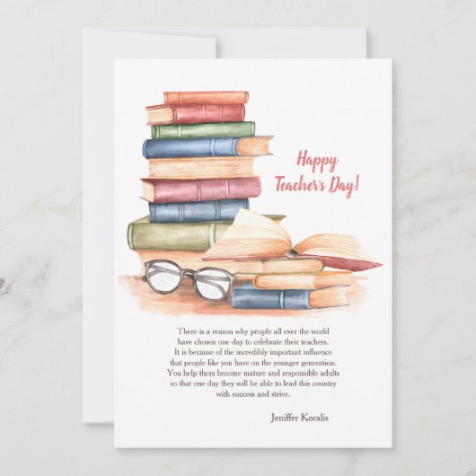 Happy Teacher's Day Card Kaart (Voorkant)
