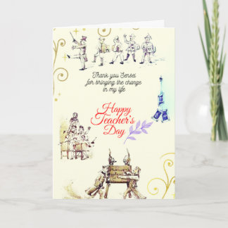 Happy Teachers Day (Festive)- Gefludeerd Wenskaart Kaart
