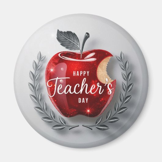 Happy Teachers Day Red Apple Magneet (Voorkant)