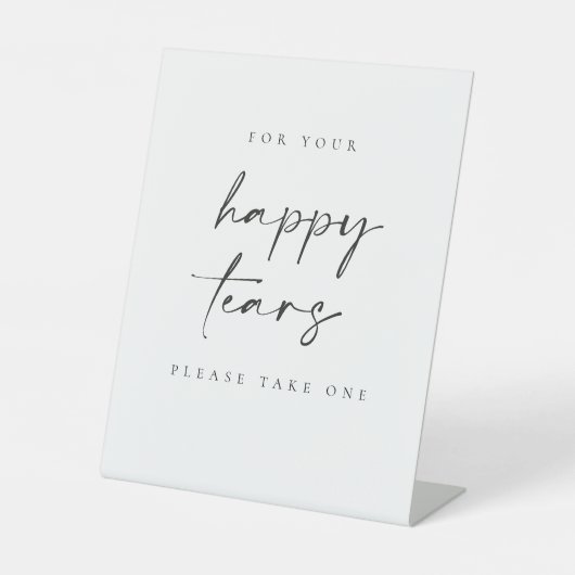Happy Tears Weddenschap Weefsels Pedestal Sign Reclamebord Met Voetstuk (Voorkant)