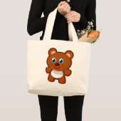HAPPY TEDDY BEAR GROTE TOTE BAG (Voorkant (product))
